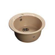 GRANFEST Мойка мрамор RONDO GF-R520, круглая, Д=520мм (бежевый)