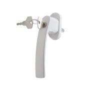 Ручка оконная с ключом, белая