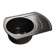 GRANFEST Мойка мрамор RONDO GF-R650L (GF-65). овальная, 650-500мм (Чёрная)