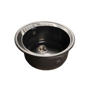 GRANFEST Мойка мрамор RONDO GF-R520, круглая, д=520мм, (Чёрная)