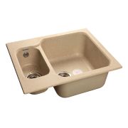 GRANFEST Мойка мрамор STANDART GF-S615K (F-09) 2-х чашевая, 615*500мм, (Песочная)