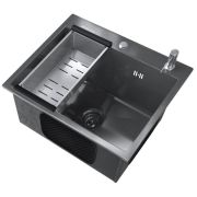 Мойка  ULGRAN STREEL 500X450.Цвет «чёрная брашированная сталь»