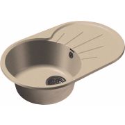 GRANFEST  Мойка мрамор RONDO GF-R750L.овальная,  750*460мм,(бежевый)