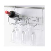 Полка для бокалов и бутылок, хром