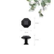 FH.K722.000.BL. Ручка, серия К722, кнопка, мат, чёрный