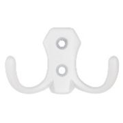 HK.002.WT Крючок, серия 002, двухрожковый,белый