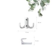 HK.006.CP Крючок, серия 006, двухрожковый, хром