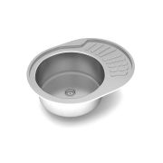 Мойка кухонная «Владикс»,врезная,с сифоном,57*45см,левая нержавеющая сталь 0,6